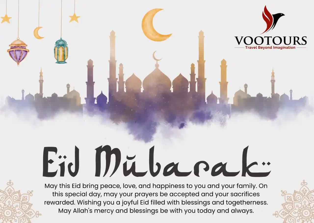 Image from Vootours Tourism : Eid Mubarak! 🌟 May this blessed day bring peace, love, and joy to you...