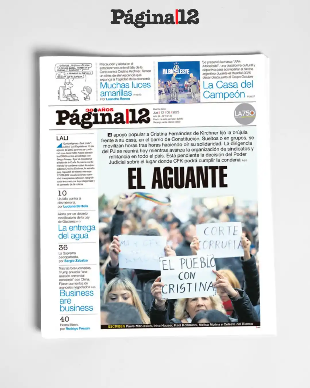 Image from Página|12: EL AGUANTE El apoyo popular a Cristina Fernández de Kirchner fijó la b...