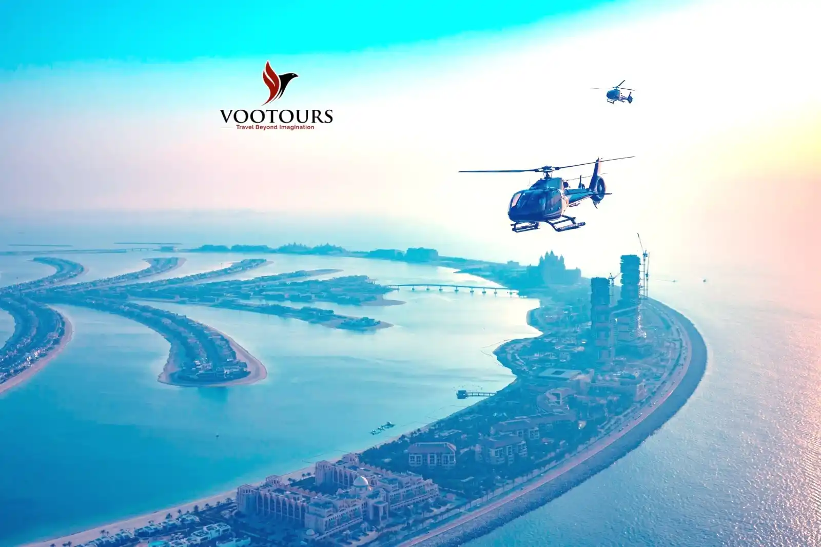 Image from Vootours Tourism : Helicopter Tour Dubai – Aerial Views of Iconic Landmarks Take flight w...