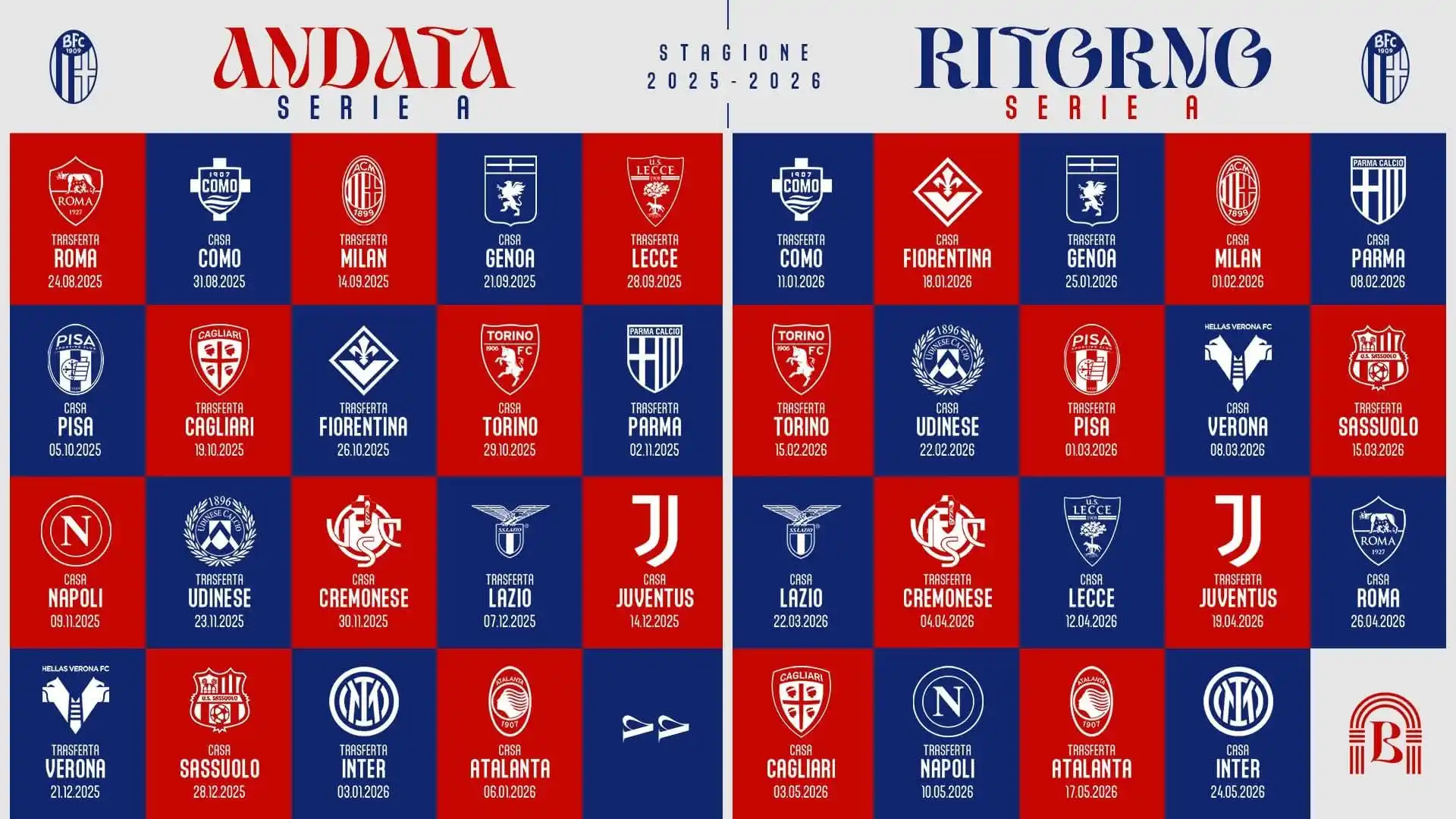 Image from Bologna Fc 1909: Il calendario completo per la prossima stagione di Serie A 🗓📌 <a cl...