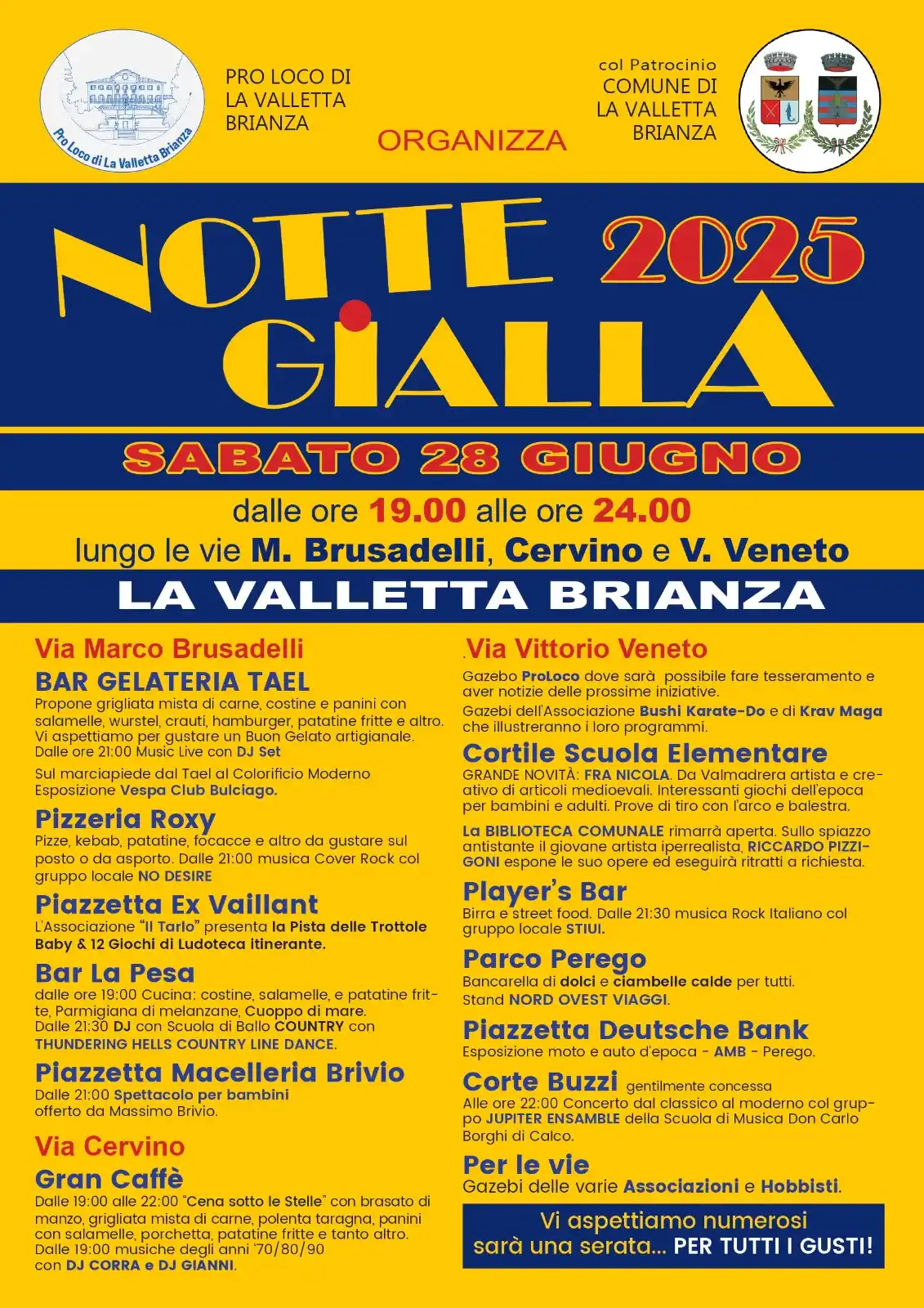 Image from Comune di La Valletta Brianza: 📣 Il Comune di La Valletta Brianza patrocina la "Notte Gialla 2025"! ...