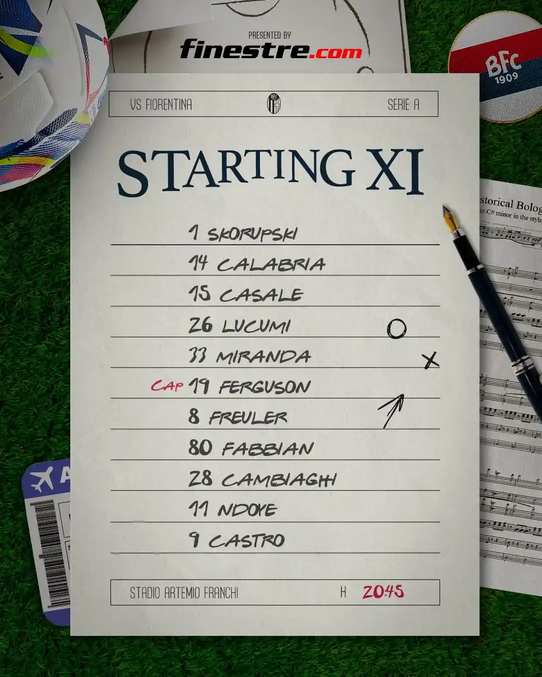 Image from Bologna Fc 1909: IL NOSTRO 11 TITOLARE PER <a class="text-blue-500 hover:underline curs...