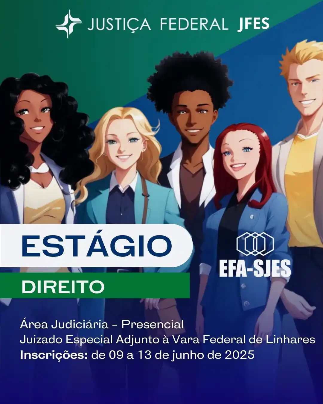 Image from JUSINTEGRA🏘️: jfes_oficial  👉A Justiça Federal vai abrir processo seletivo para co...