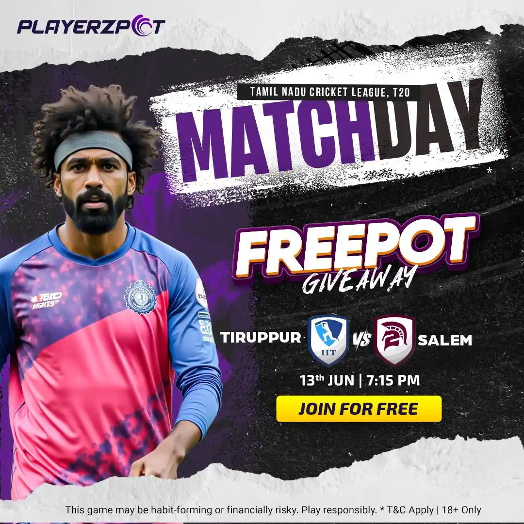 Image from PlayerzPot: 🔥🏏 MATCHDAY MANIA ALERT! 🏏🔥 ⚡ Tiruppur vs Salem – The clash of Ti...
