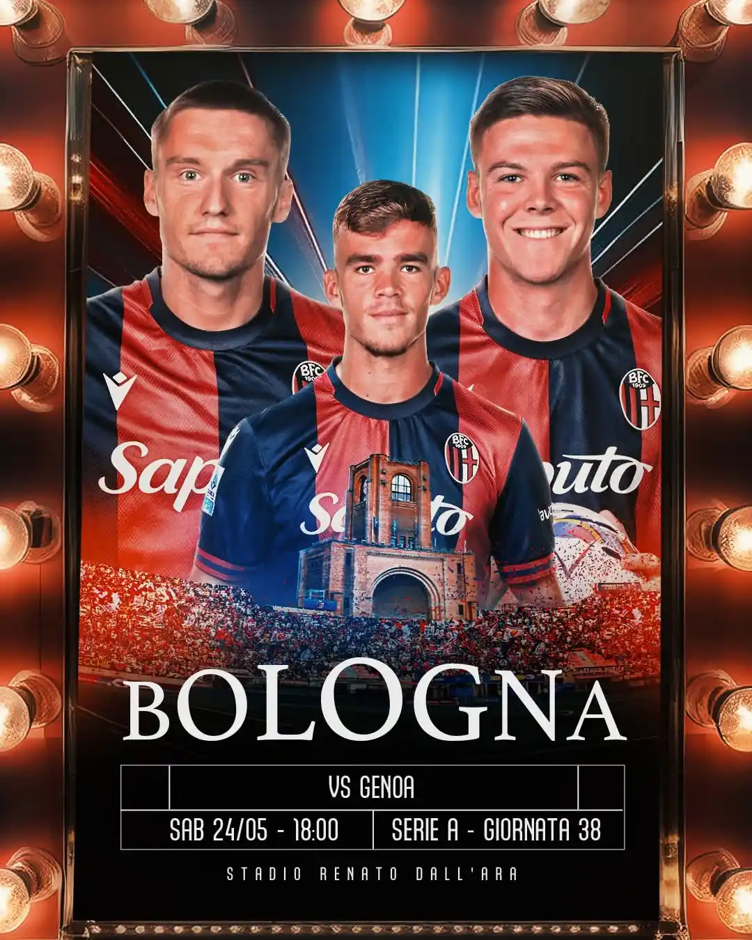 Image from Bologna Fc 1909: Oggi, per l'ultima volta in questa stagione, è 𝐌𝐀𝐓𝐂𝐇𝐃𝐀𝐘 ❤️💙 ...