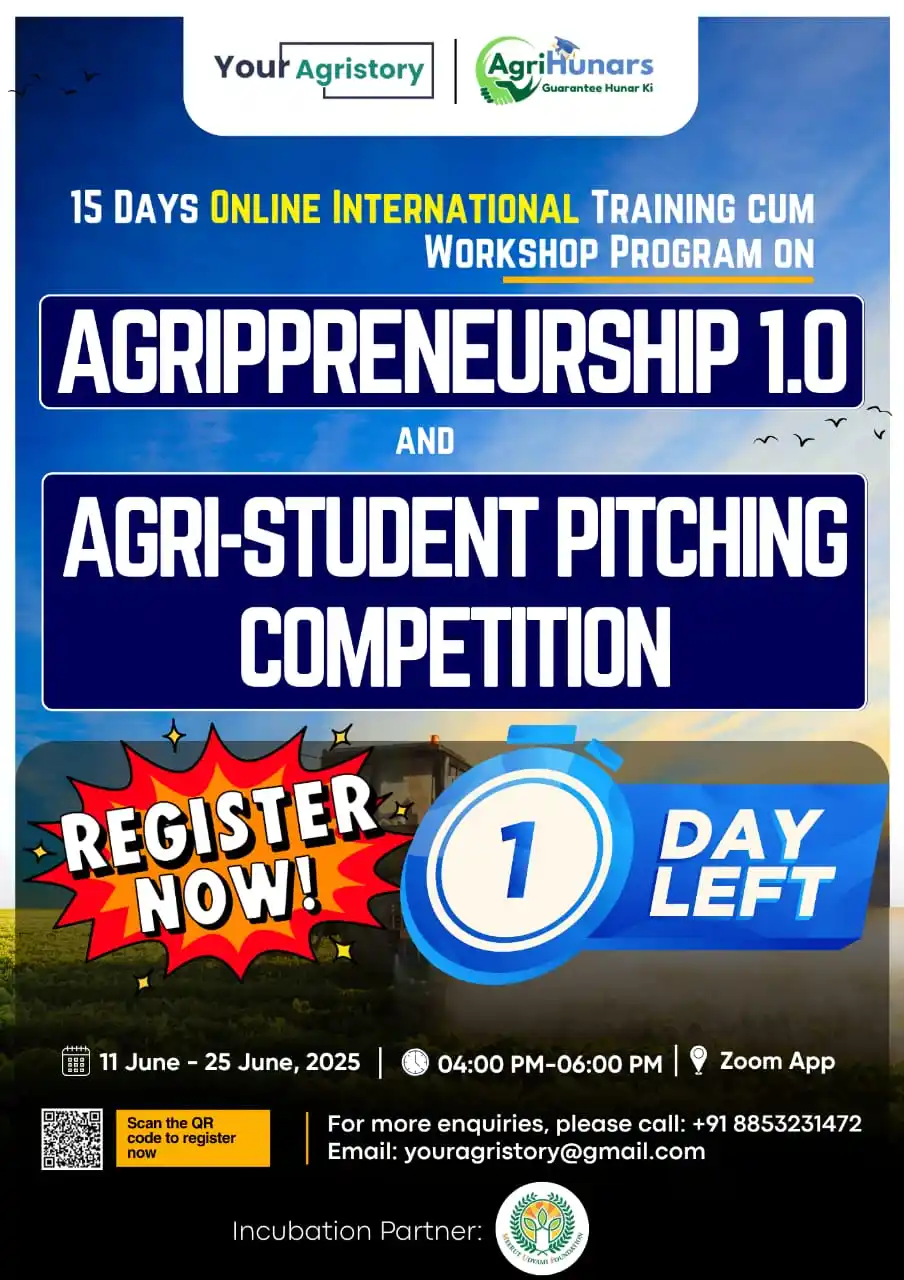 Image from Agrihunars: *Only 01 Day Left | Hurry up* 🛑 *15-Days Online International Traini...
