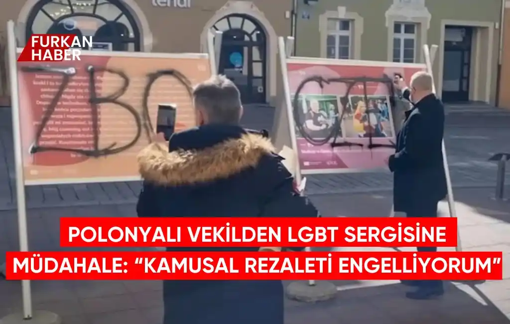 Image from Furkan Haber: *Polonyalı vekilden LGBT sergisine müdahale: “Kamusal rezaleti engelli...