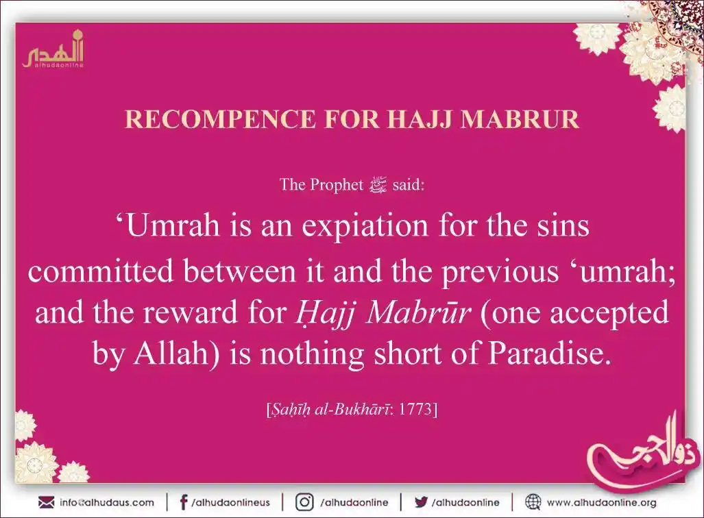 Image from AlHuda Online : 🕋Recompence for Hajj Mabrur...