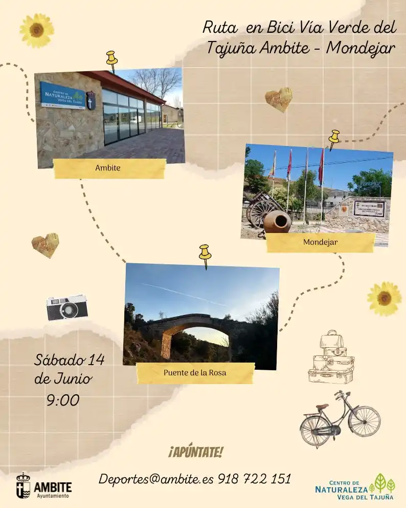 Image from Ayuntamiento de Ambite - Servicio de Información Vecinal.: 🚴♂️ Ruta en bici Ambite - Mondéjar por la Vía Verde del Tajuña 🚴♀️...