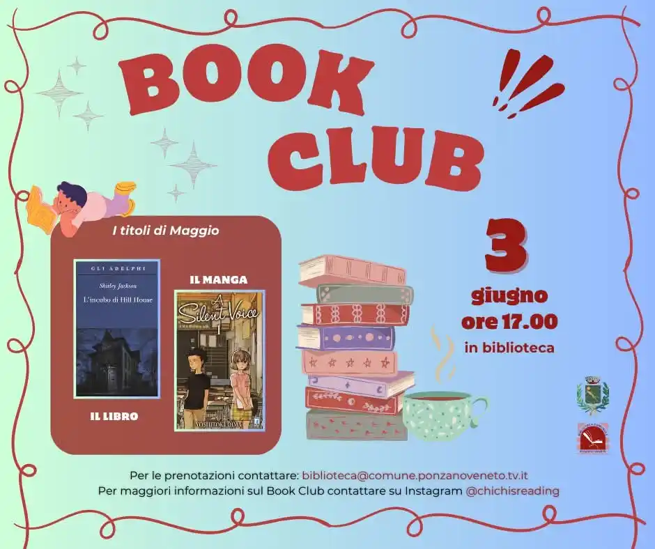 Image from Comune Ponzano Veneto: Ultimo appuntamento col Book Club riservato ai ragazzi di età compresa...