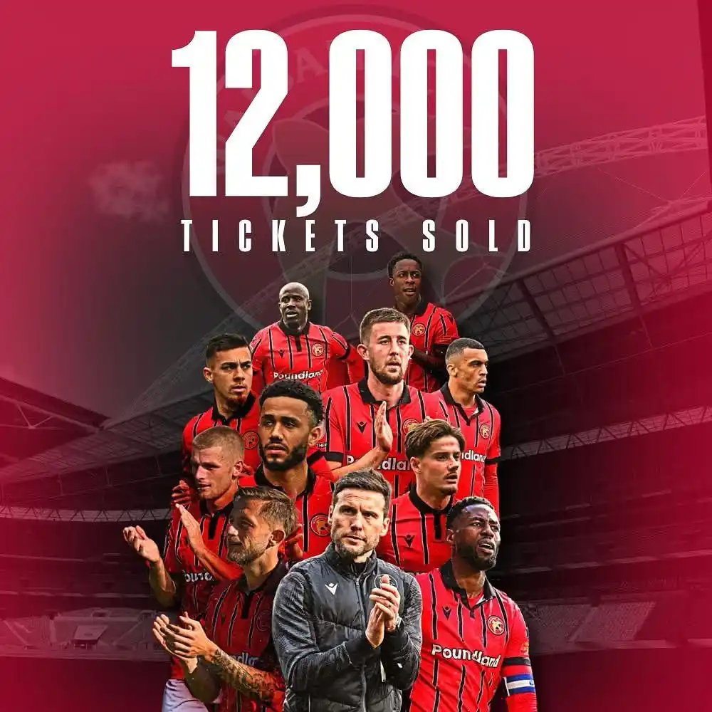 Image from Walsall Football Club: 🚨 We have now sold over 1⃣2⃣,0⃣0⃣0⃣ tickets for Monday's play-off fin...