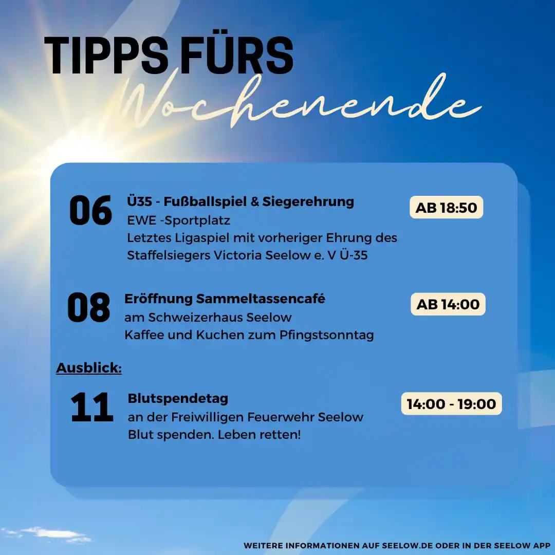 Image from Stadt Seelow: Wir senden euch ganz viel Sonne, mit der Hoffnung, auf besseres Pfings...