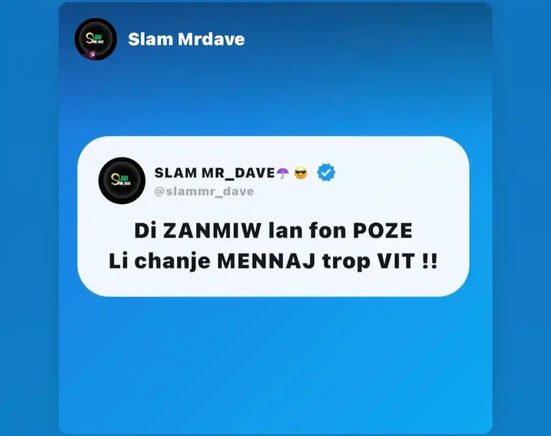 Image from SLAM MR_DAVE☂️😎: *yo message sa bay Zanmi'w lan d'il fon poze😂*...