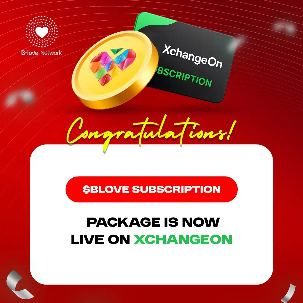 Image from B-Love Network: 🚨 Amazing News! 🚨 The $BLOVE Subscription Package is NOW LIVE on Xc...