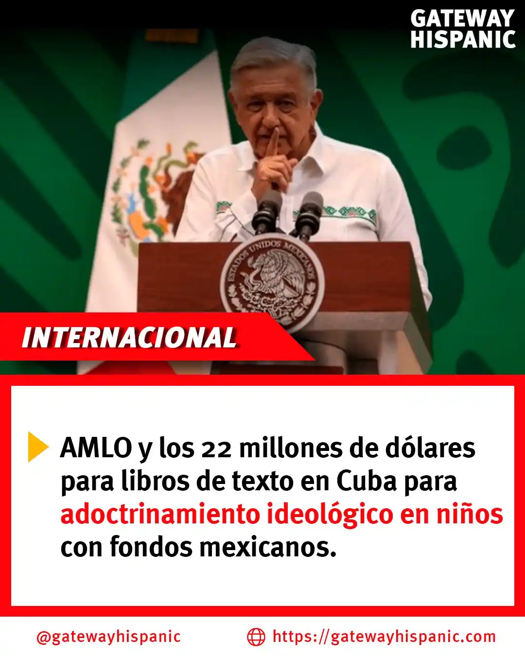 Image from Gateway Hispanic: 📚💸 AMLO envió 22 millones de dólares a Cuba para imprimir libros de ...