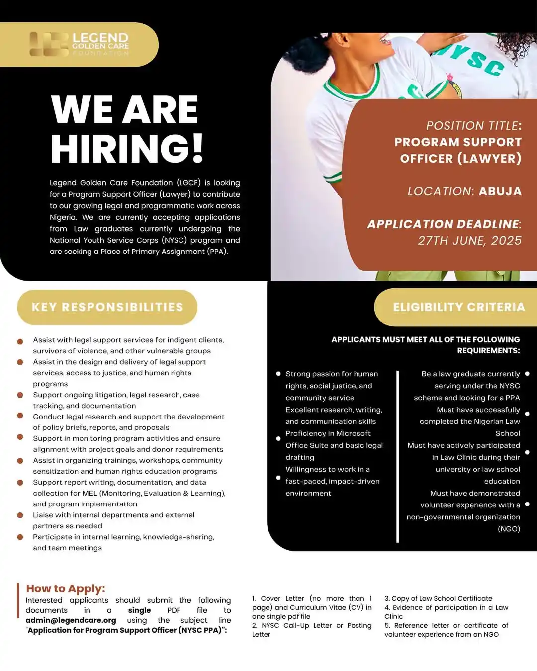 Image from Verifiable Jobs/ Opportunities With #AdetolaElegbeje: Are you a lawyer with a passion for human rights and social justice? D...