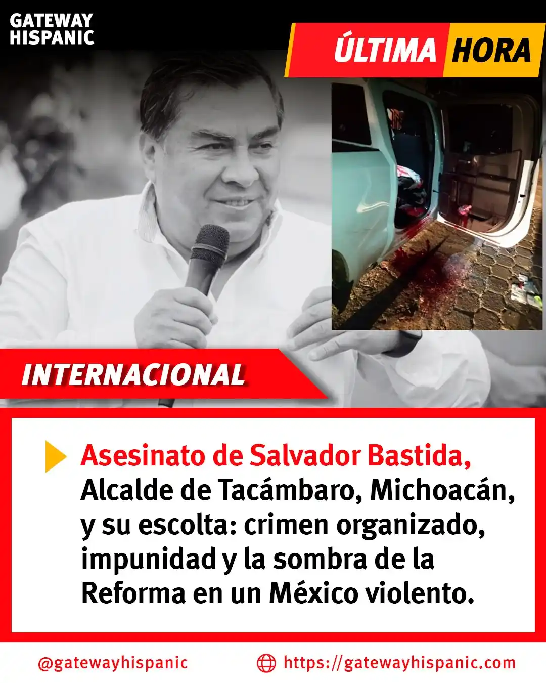 Image from Gateway Hispanic: ⚠️ Asesinan al alcalde de Tacámbaro, Michoacán ⚠️ Salvador Bastida (Mo...