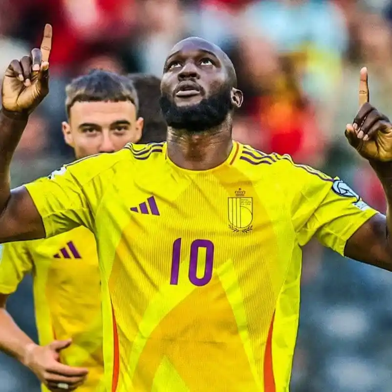Image from The TrioBlog: 🇧🇪📈 Romelu Lukaku (32) now has 89 goals for Belgium — he is their o...