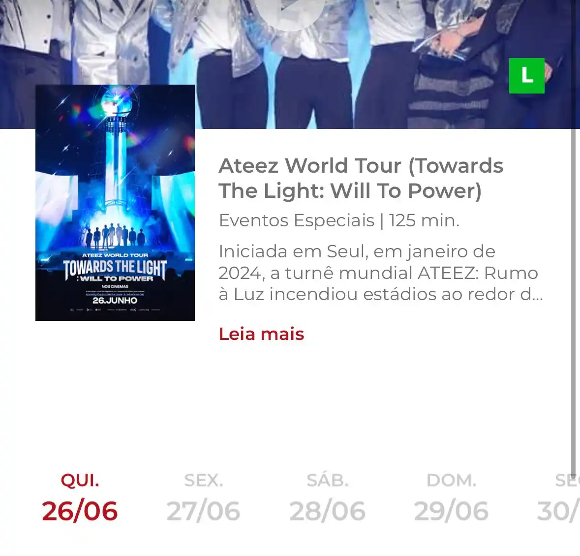 Image from ATEEZ BRASIL WINS: [📢] CINEMARK liberou a compra dos ingressos para alguns locais no apl...