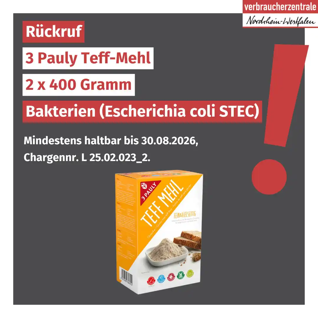 Image from Verbraucherzentrale NRW: Die vitana GESUNDE ERNÄHRUNG GmbH aus Detmold ruft die im Bild benannt...