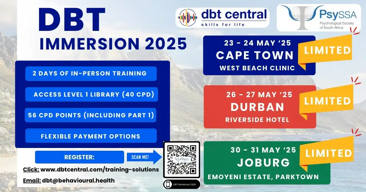 Image from PsySSA: ⏰ Hours to go! DBT Immersion 2025 – Cape Town kicks off tomorrow! The ...