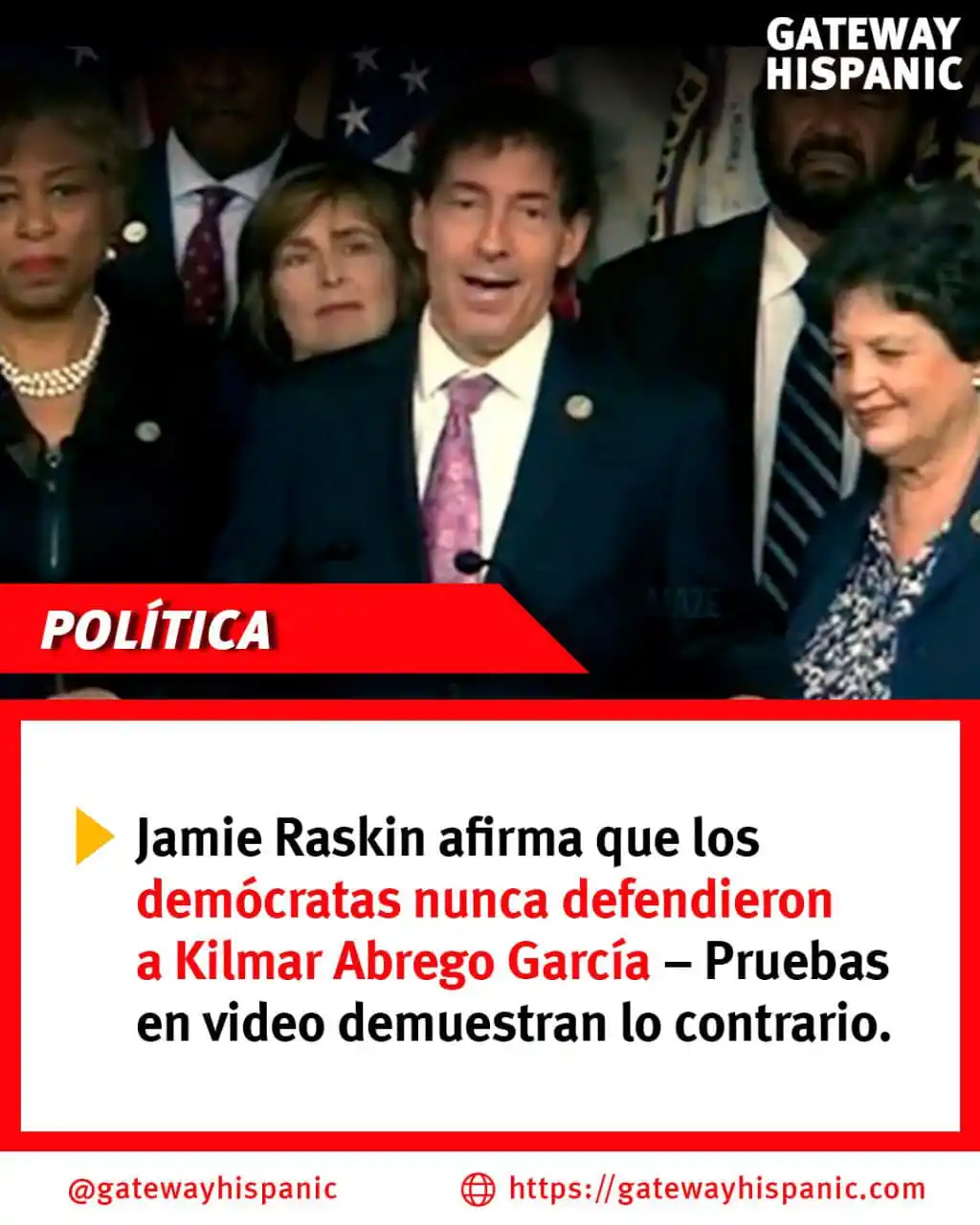 Image from Gateway Hispanic: 🎥🧢 Jamie Raskin aseguró que ningún demócrata defendió al traficante ...