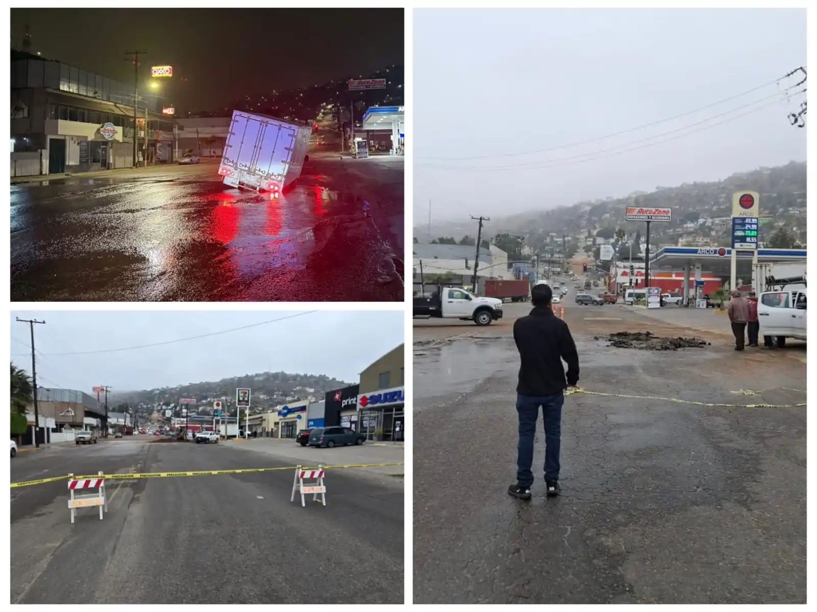 Image from E1Noticias: 🔵 Otro socavón sorprende a conductor en la zona centro de Ensenada �...
