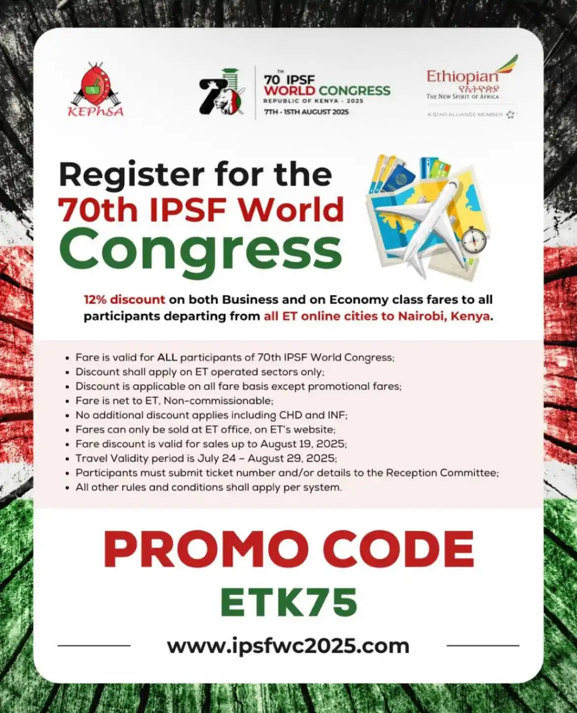 Image from 70th IPSF World Congress 2025 🇰🇪: *Planning your trip to Nairobi, Kenya for the 70th IPSF World Congress...