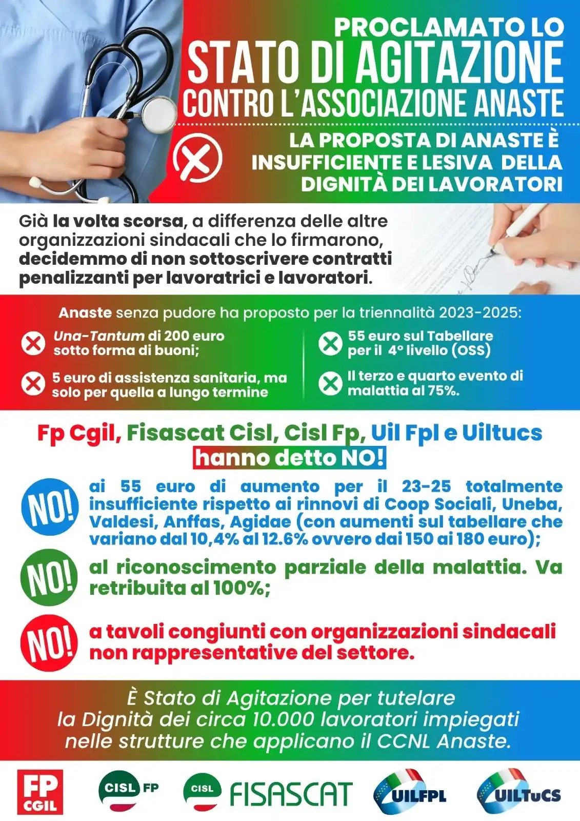 Image from FP CGIL Parma: 📢 PROCLAMATO LO STATO DI AGITAZIONE CONTRO ANASTE La proposta di Ana...