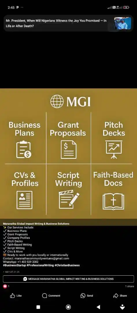 Image from Verifiable Jobs/ Opportunities With #AdetolaElegbeje: 🔥 Ready to Blow Up Your Business or Ministry? Affordable Writing & Bi...