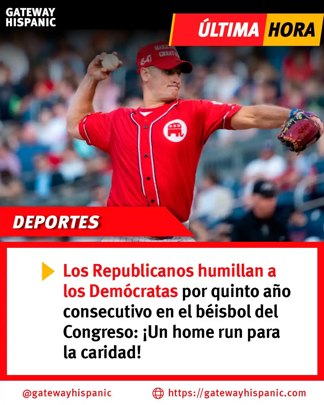 Image from Gateway Hispanic: 💥⚾ ¡ÚLTIMA HORA! ¡Los republicanos dominaron el Partido de Béisbol de...