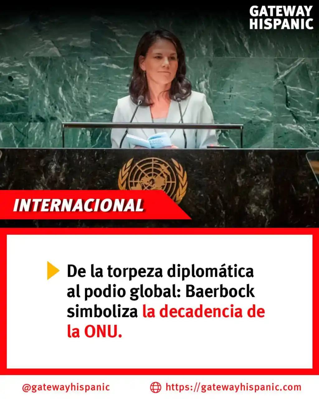 Image from Gateway Hispanic: 🇺🇳🔥 La elección de Annalena Baerbock como presidenta de la Asamblea...
