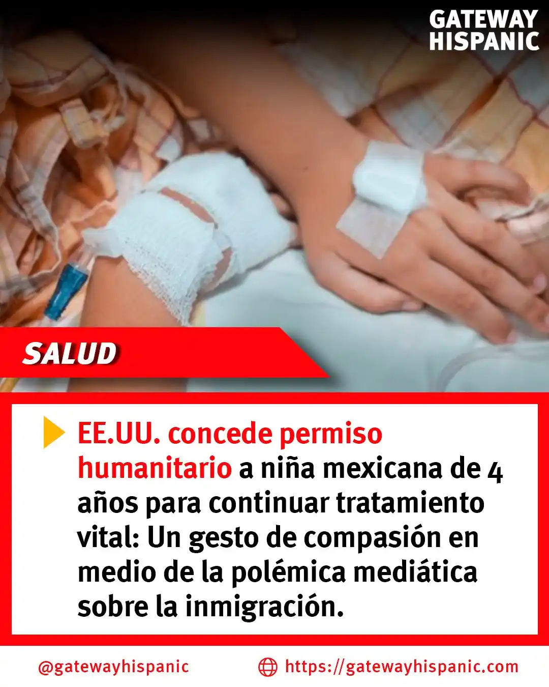 Image from Gateway Hispanic: 🇺🇸💉 Una niña mexicana de 4 años recibió permiso humanitario para se...