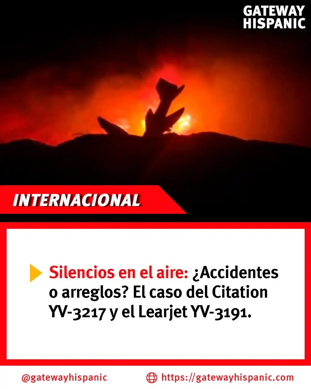 Image from Gateway Hispanic: 🇻🇪 Dos jets, dos tragedias… ¿accidentes o ajustes de cuentas? El Lea...