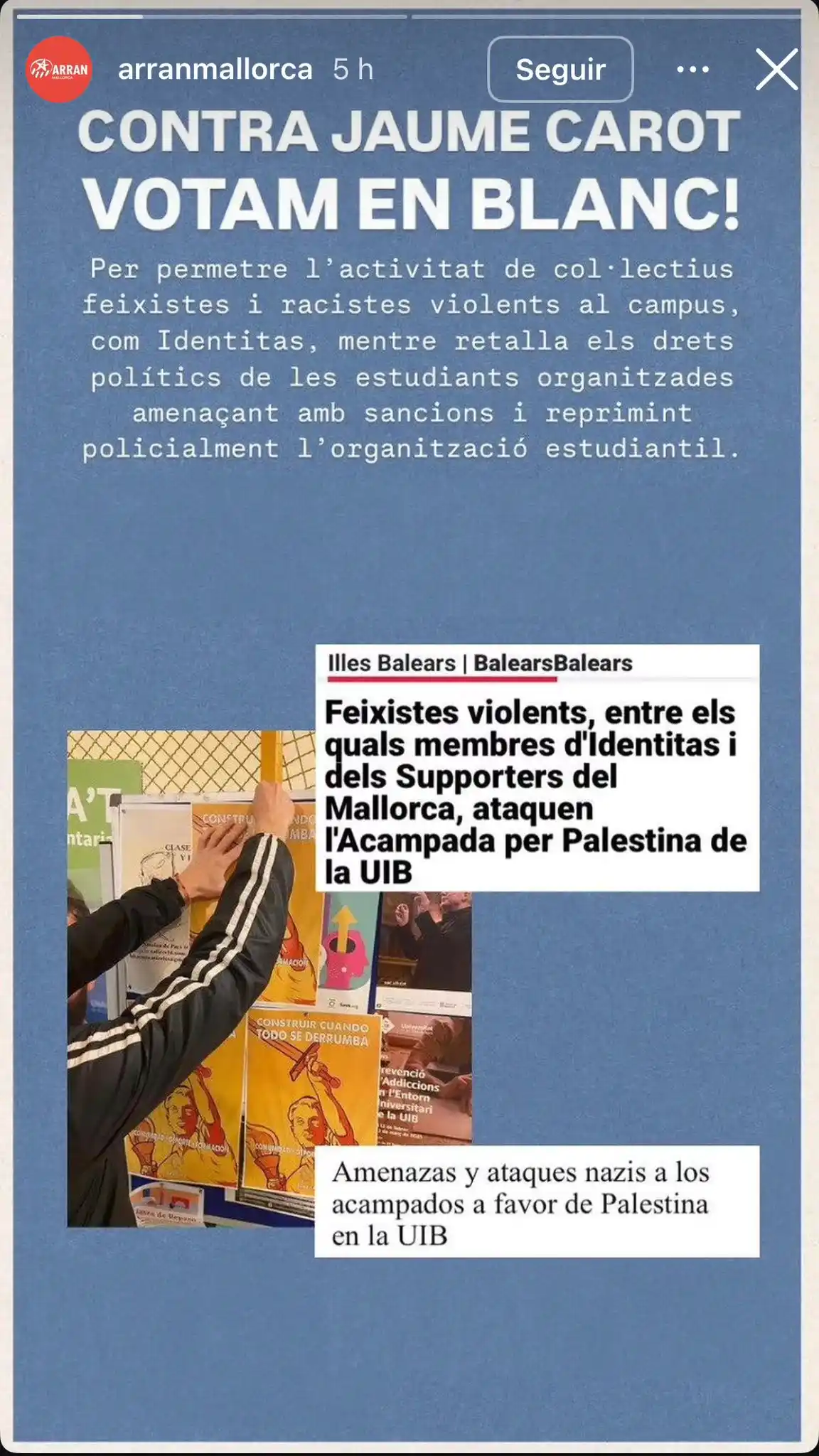Image from IDENTITAS: 🤥 Arran miente. Ningún militante nuestro atacó ninguna Acampada proPa...