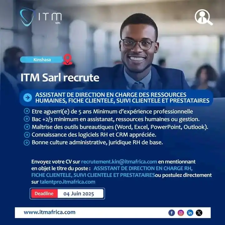 Image from Profil-infos.com: *AVIS DE RECRUTEMENT - ASSISTANT DE DIRECTION EN CHARGE DES RESSOURCES...