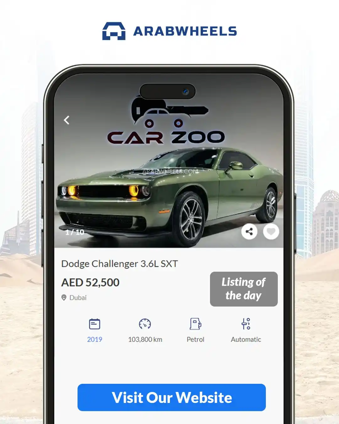 Image from ArabWheels: Check out this powerful 2019 Dodge Challenger now available in Dubai. ...