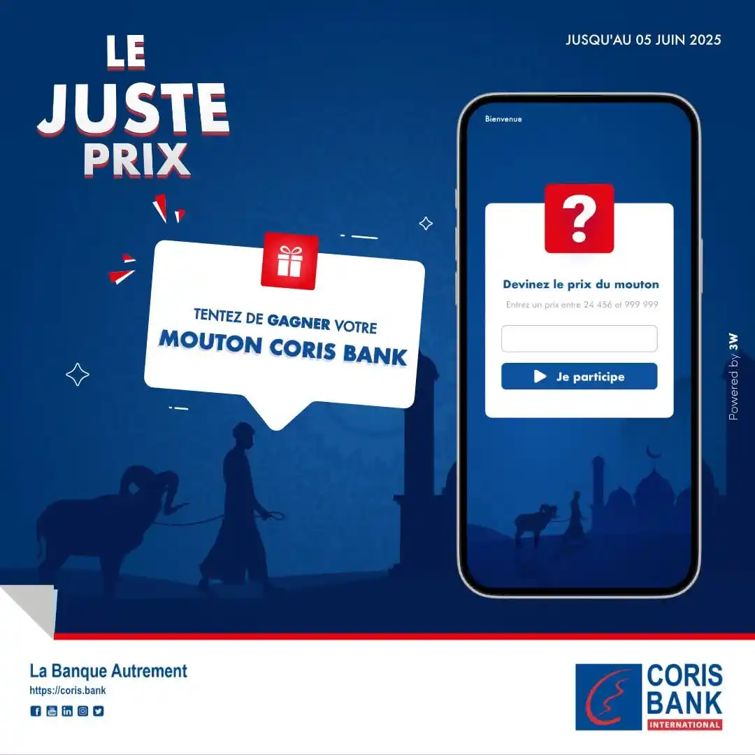 Image from Coris Bank International Togo: 👉 Cliquez sur https://laplay.zone/cbi_togo, devinez le prix du mouton...