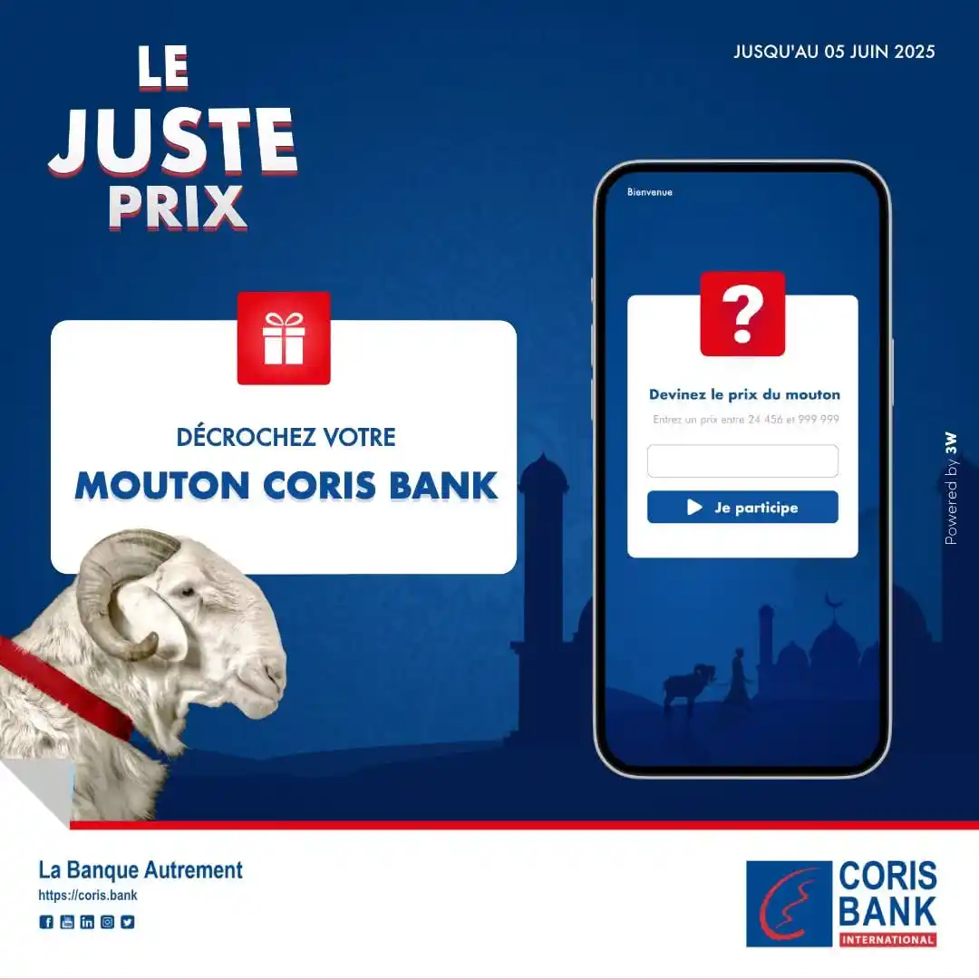 Image from Coris Bank International Togo: 👉 Cliquez sur https://laplay.zone/cbi_togo pour jouer. ⏳ Jusqu’au 5 j...