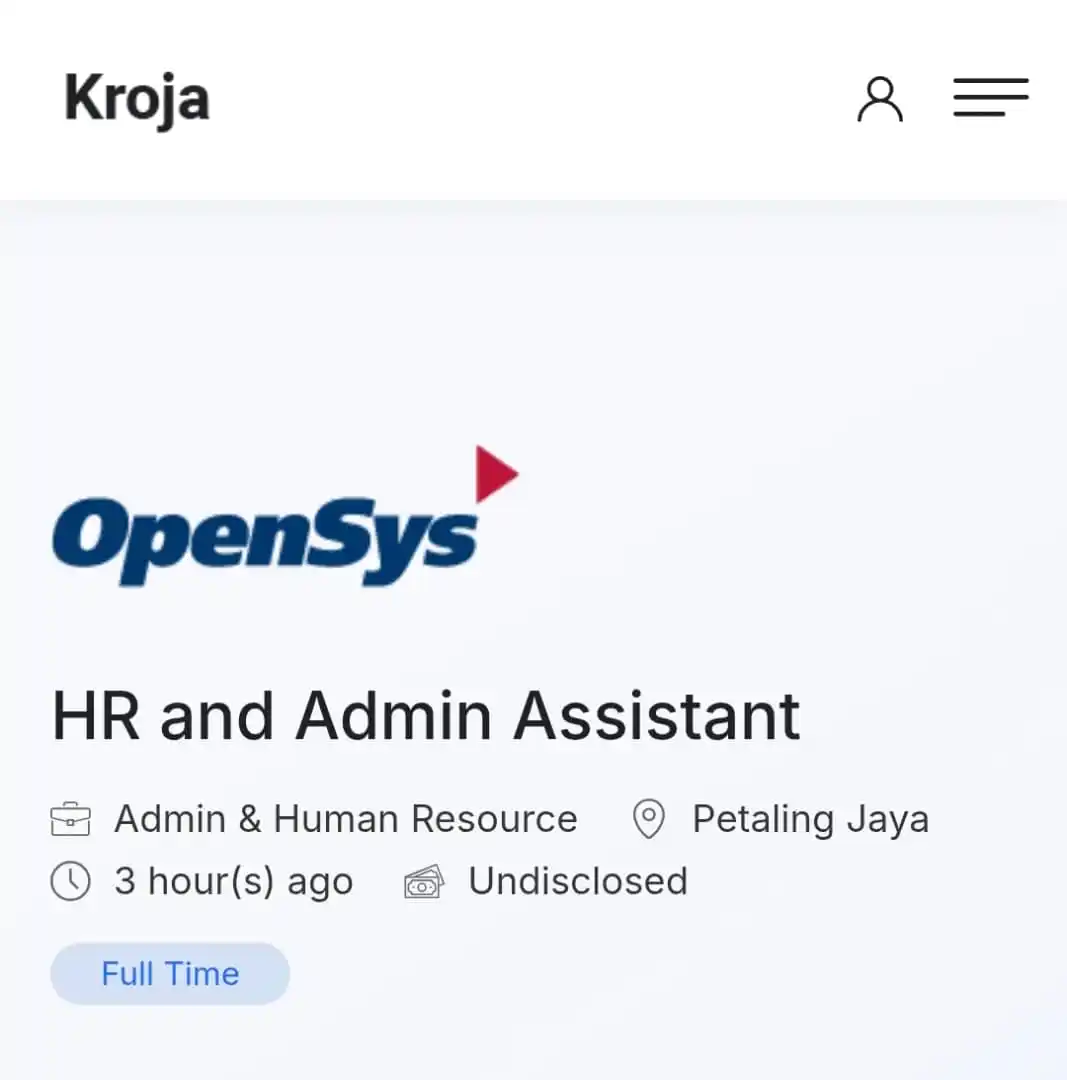KROJA - Job Vacancy Malaysia post