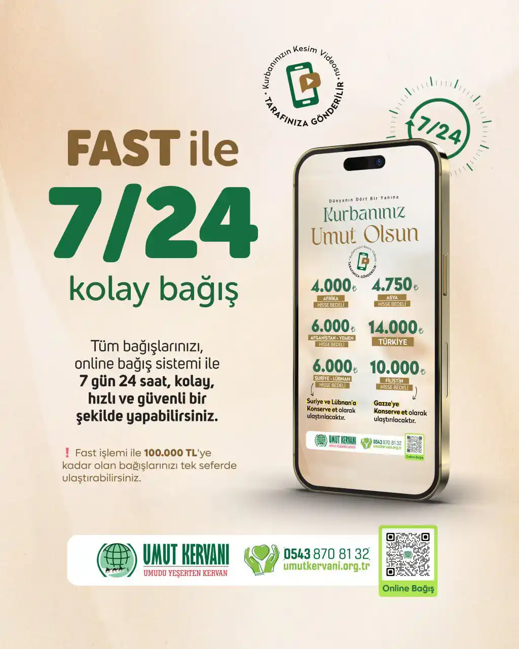 Image from Umut Kervanı Vakfı: "FAST ile 7/24 Kolay Bağış” 📲 Vacip Kurban bağışlarınızı 7 gün 24 sa...