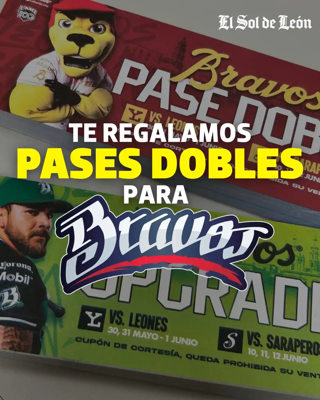 Image from El Sol de León 🦁: *¡GÁNATE UN PASE DOBLE PARA VER A LOS BRAVOS DE LEÓN! ⚾* 🦁 ¿Quieres ...
