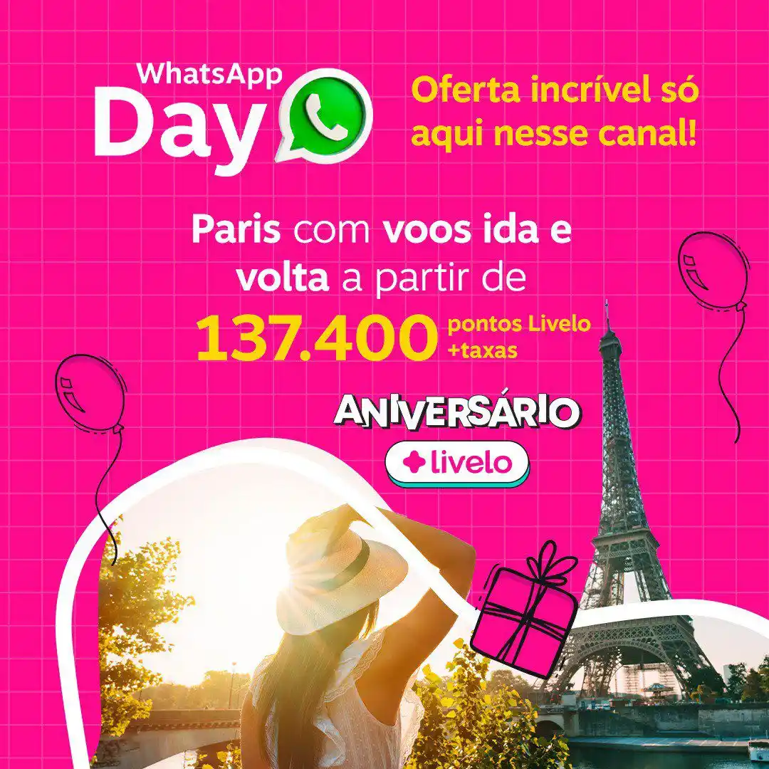 Image from Livelo: Garanta passagens ida e volta a partir de 137.400 pontos + taxas. Mas ...