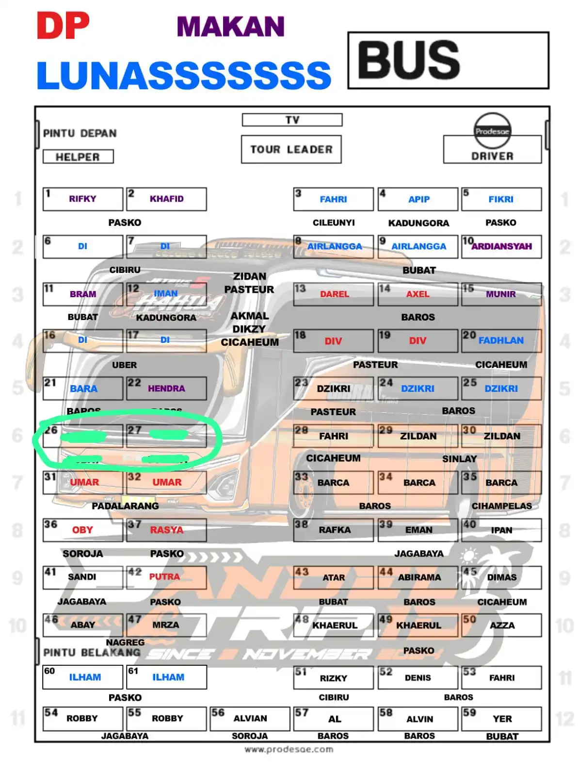 Image from INFO LINE UP BUS JAWABARAT 01🚍: Gas gis gus dijual seat yg dilingkar SHAHILA GOES TO DARAJAT 22JUNI202...