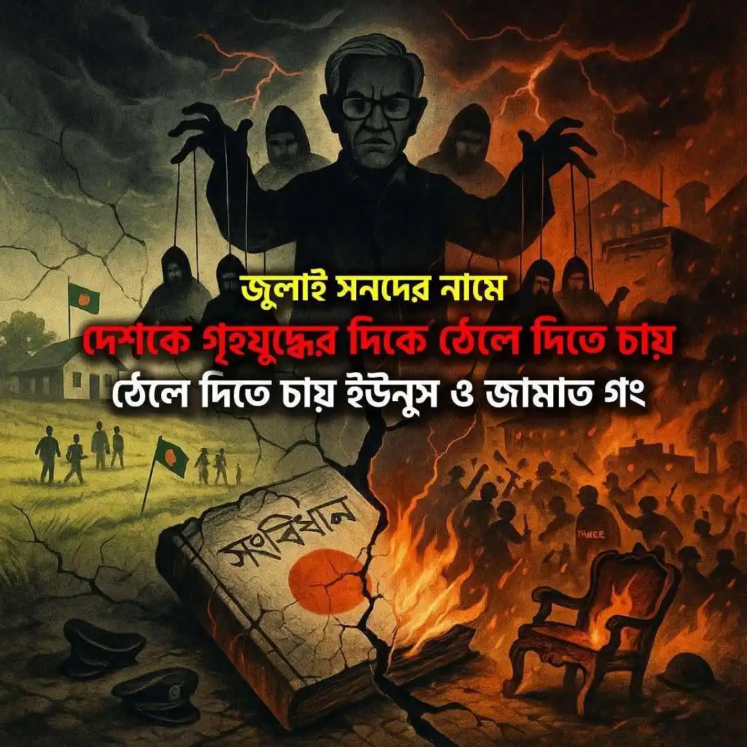 Image from Bangladesh Awami League [WA - Channel ]: জুলাই সনদের নামে দেশকে গৃহযুদ্ধের দিকে ঠেলে দিতে চায় ইউনুস ও জামাত গং।...