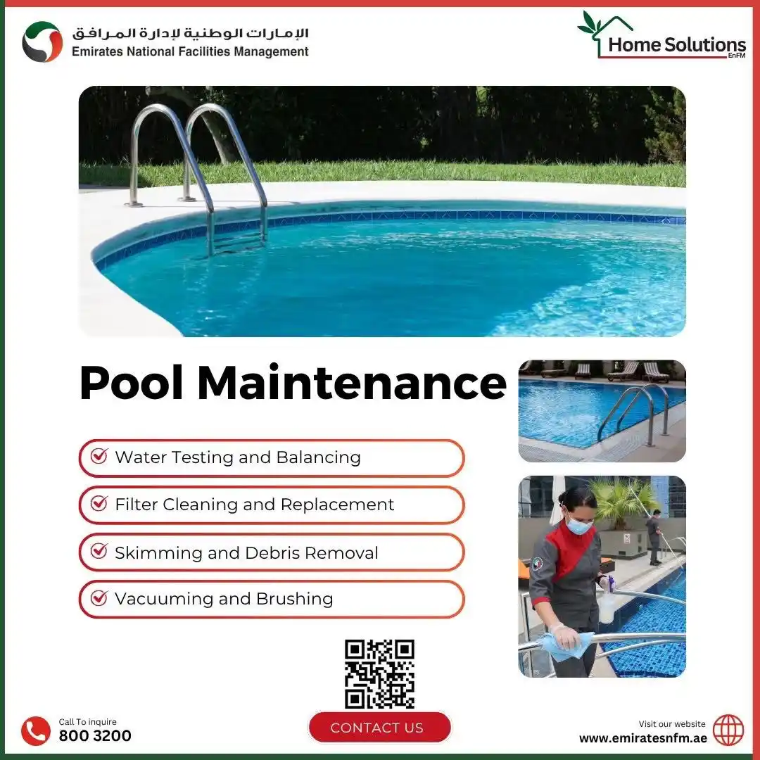 Image from Emirates National Facilities Management: Keep your pool crystal-clear and swim-ready with our expert maintenanc...