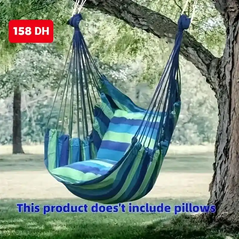 Image from TEMU MOROCCO 🇲🇦: كرسي الهاموك المعلق بتصميم قوي، يحتوي على عدة حبال سحب لضمان الراحة وا...