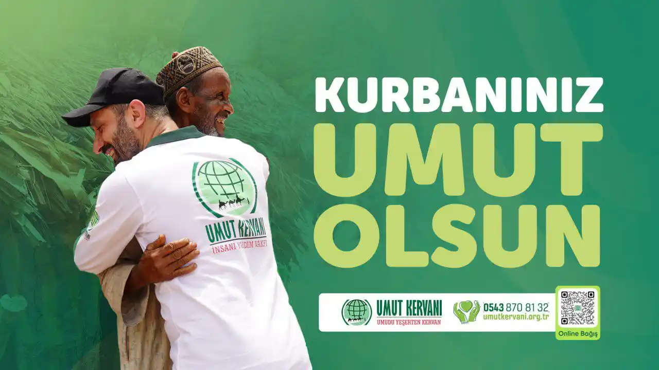 Image from Umut Kervanı Vakfı: Kurban, paylaşınca güzeldir. Binlerce kilometre öteye ulaşan bir iyili...