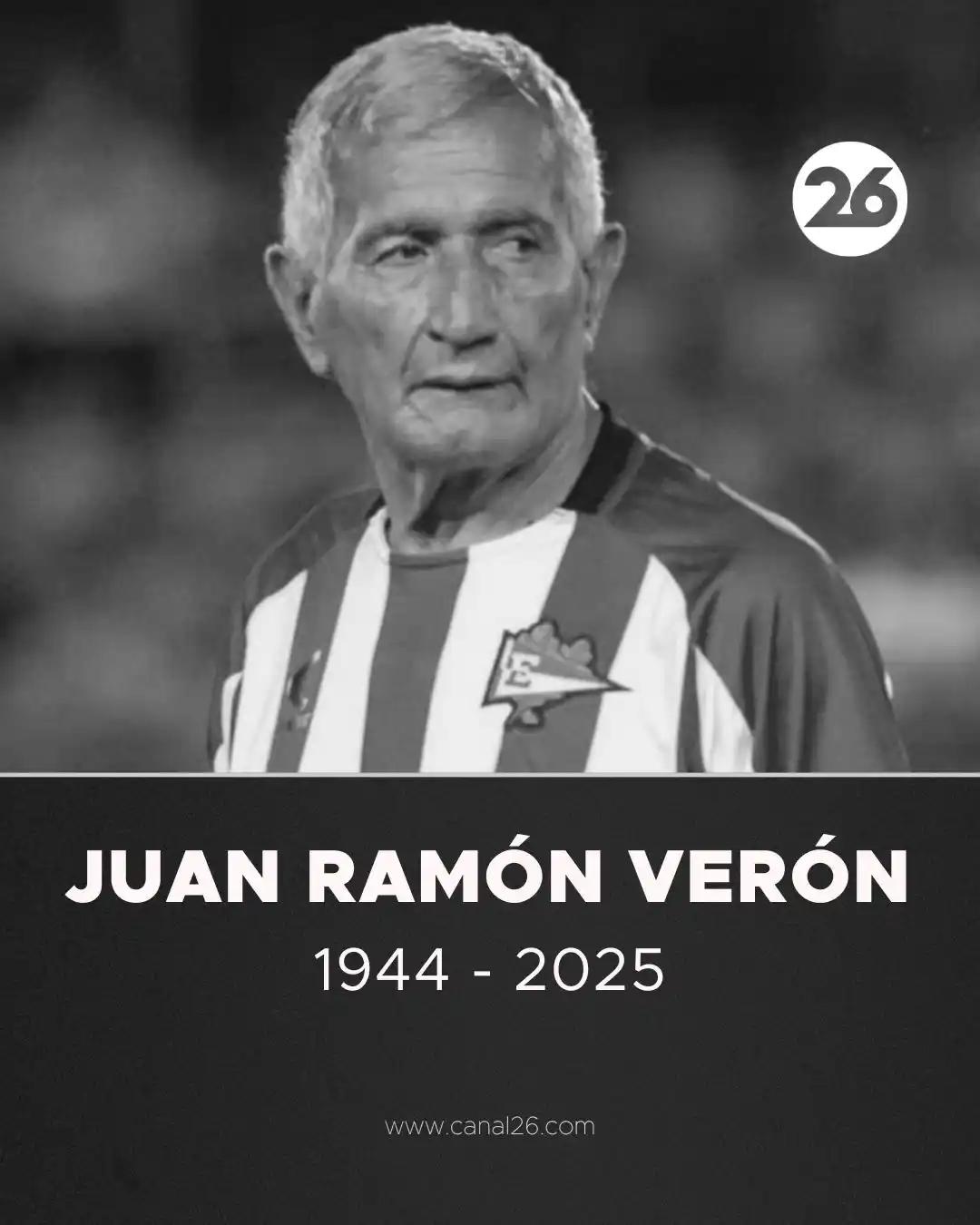 Image from 26 Deportes: *⚽ MURIÓ JUAN RAMÓN VERÓN, GLORIA DE ESTUDIANTES DE LA PLATA* https://...