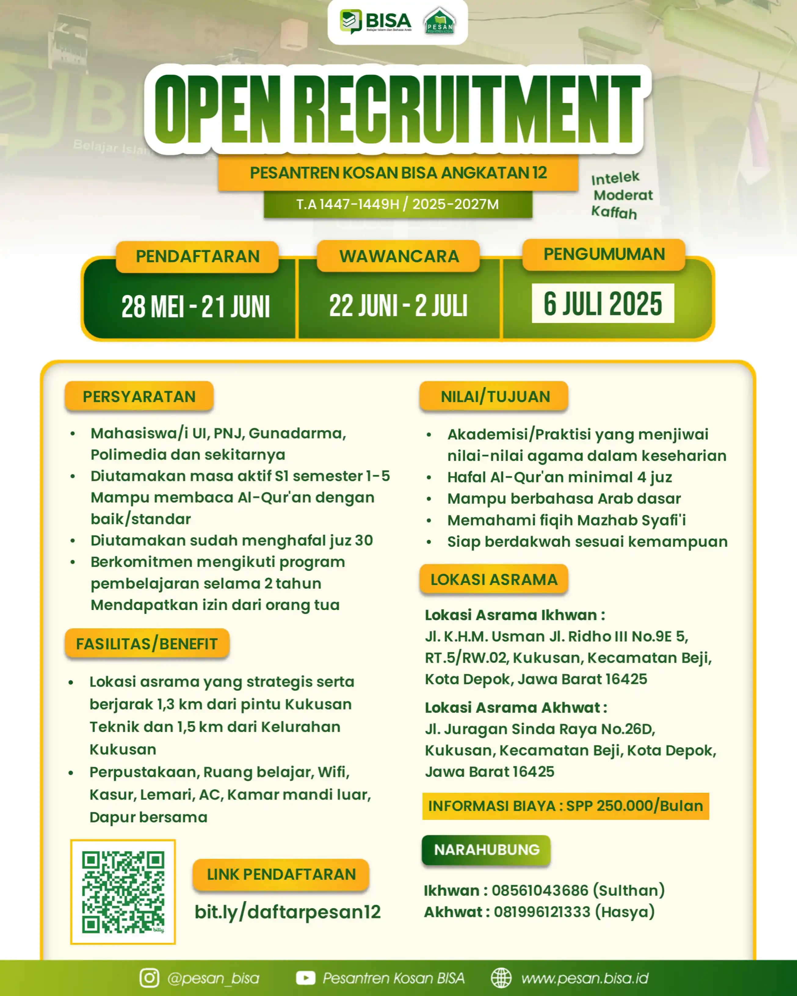 Image from Informasi Dan Nasehat: 📢 OPEN RECRUITMENT PESANTREN KOSAN IS ON! Pernah kepikiran bisa kuli...